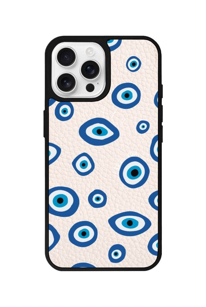 iPhone 16 Pro I See You Leather Vegan Deri Telefon Kılıfı Bej - SUMTHINCS
