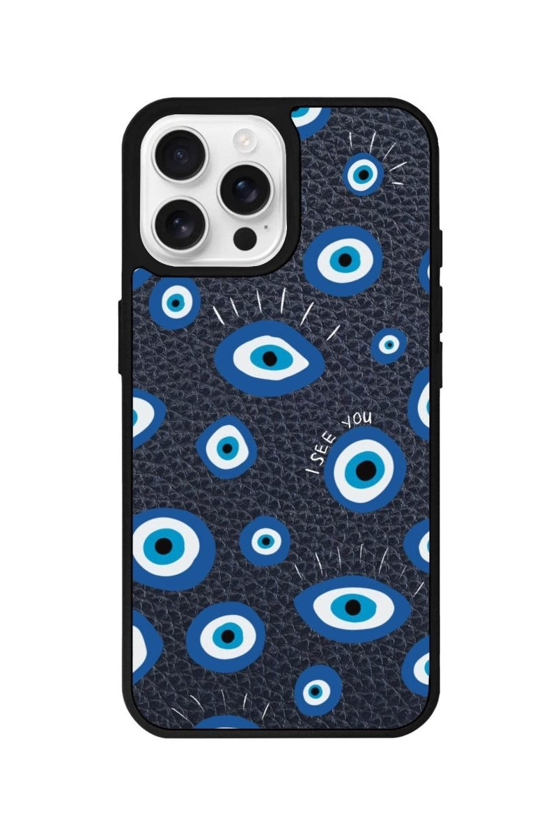 iPhone 16 Pro I See You Leather Vegan Deri Telefon Kılıfı Pasifik Mavi - SUMTHINCS
