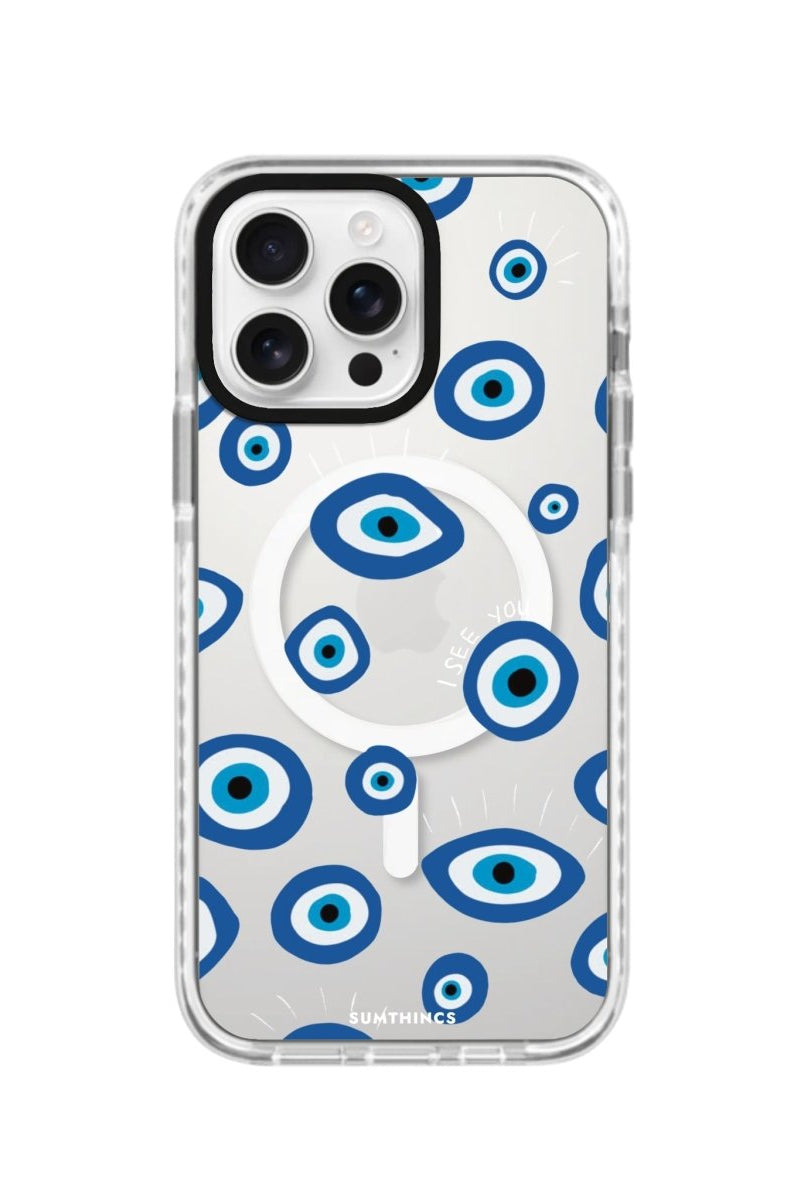 iPhone 16 Pro I See You Magsafe Procase Şeffaf Telefon Kılıfı Beyaz Şeffaf - SUMTHINCS