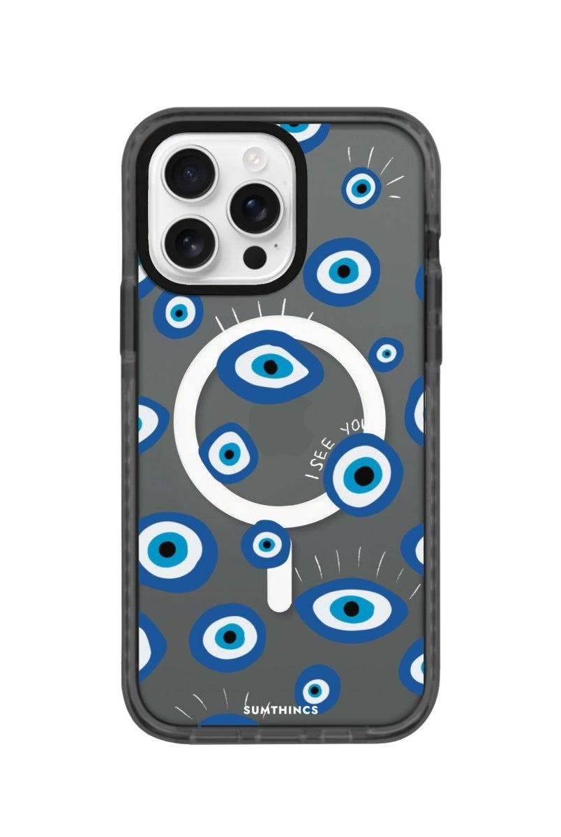 iPhone 16 Pro I See You Magsafe Procase Şeffaf Telefon Kılıfı Antrasit - SUMTHINCS