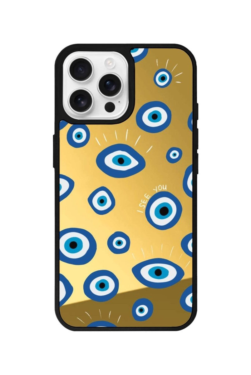 iPhone 16 Pro I See You Mirror Aynalı Telefon Kılıfı Altın - SUMTHINCS