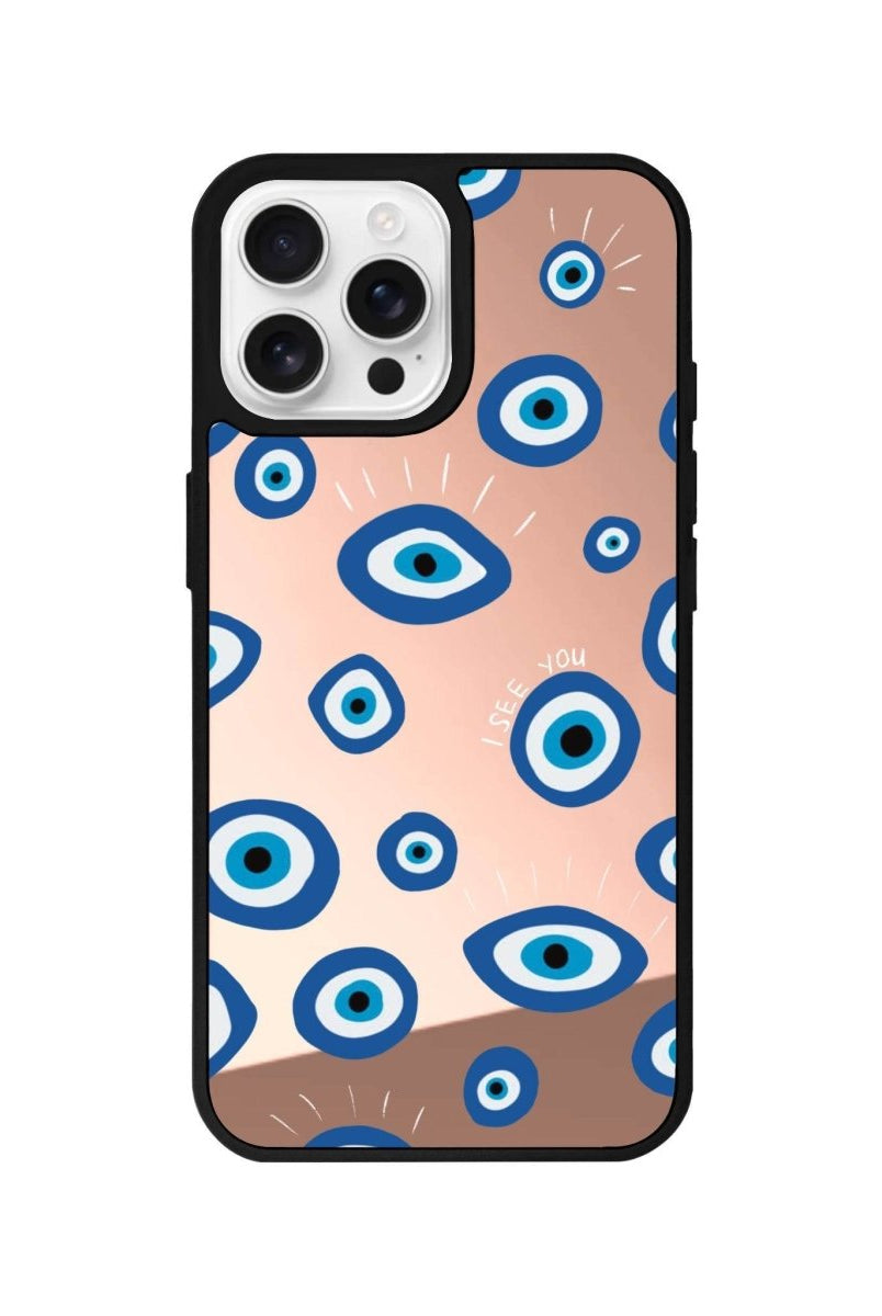 iPhone 16 Pro I See You Mirror Aynalı Telefon Kılıfı Metalik Pembe - SUMTHINCS