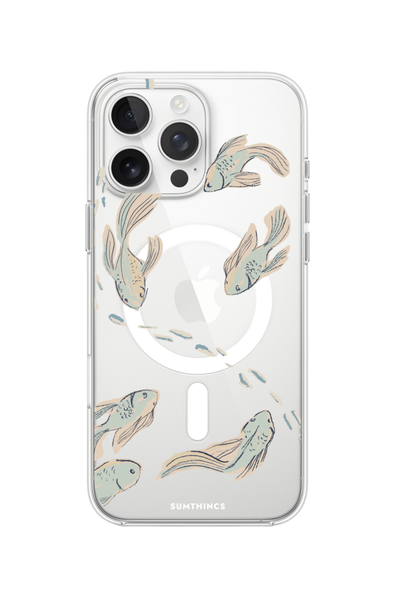 iPhone 16 Pro Koi Fish Clear Magsafe Şeffaf Telefon Kılıfı - SUMTHINCS