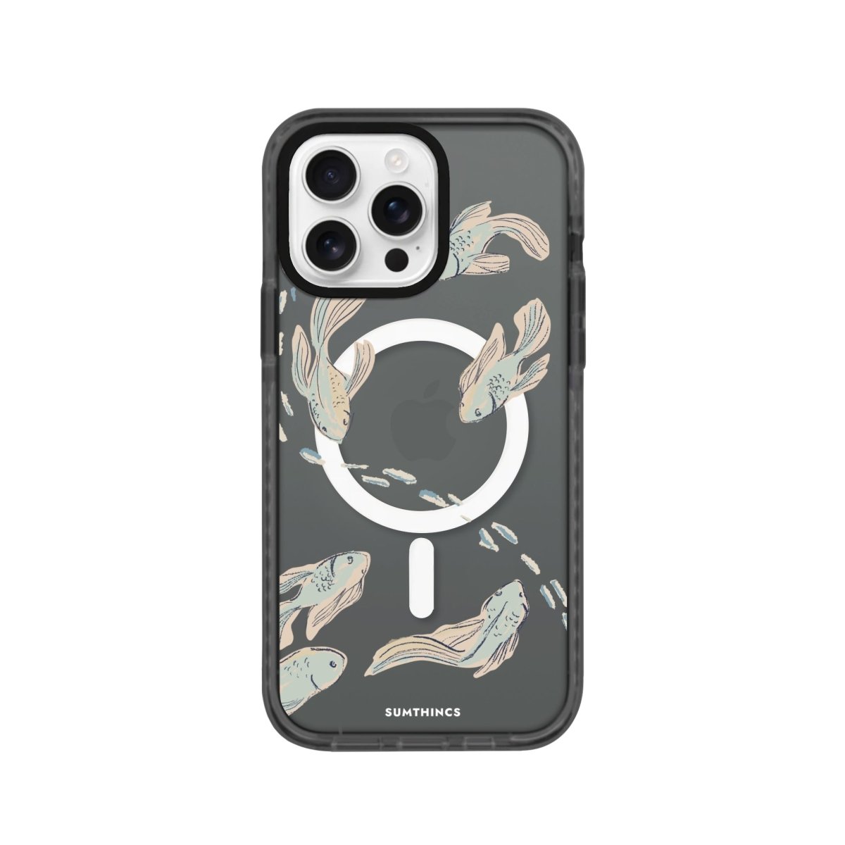 iPhone 16 Pro Koi Fish Magsafe Procase Şeffaf Telefon Kılıfı Antrasit - SUMTHINCS