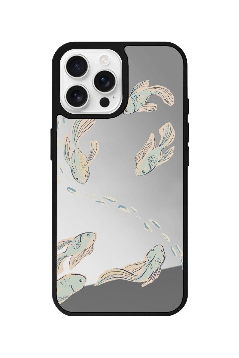 iPhone 16 Pro Koi Fish Mirror Aynalı Telefon Kılıfı Gümüş - SUMTHINCS