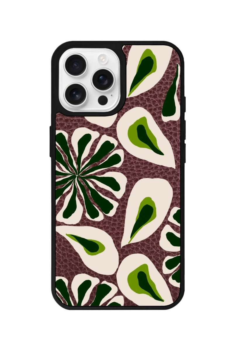 iPhone 16 Pro Leafs Leather Vegan Deri Telefon Kılıfı - SUMTHINCS