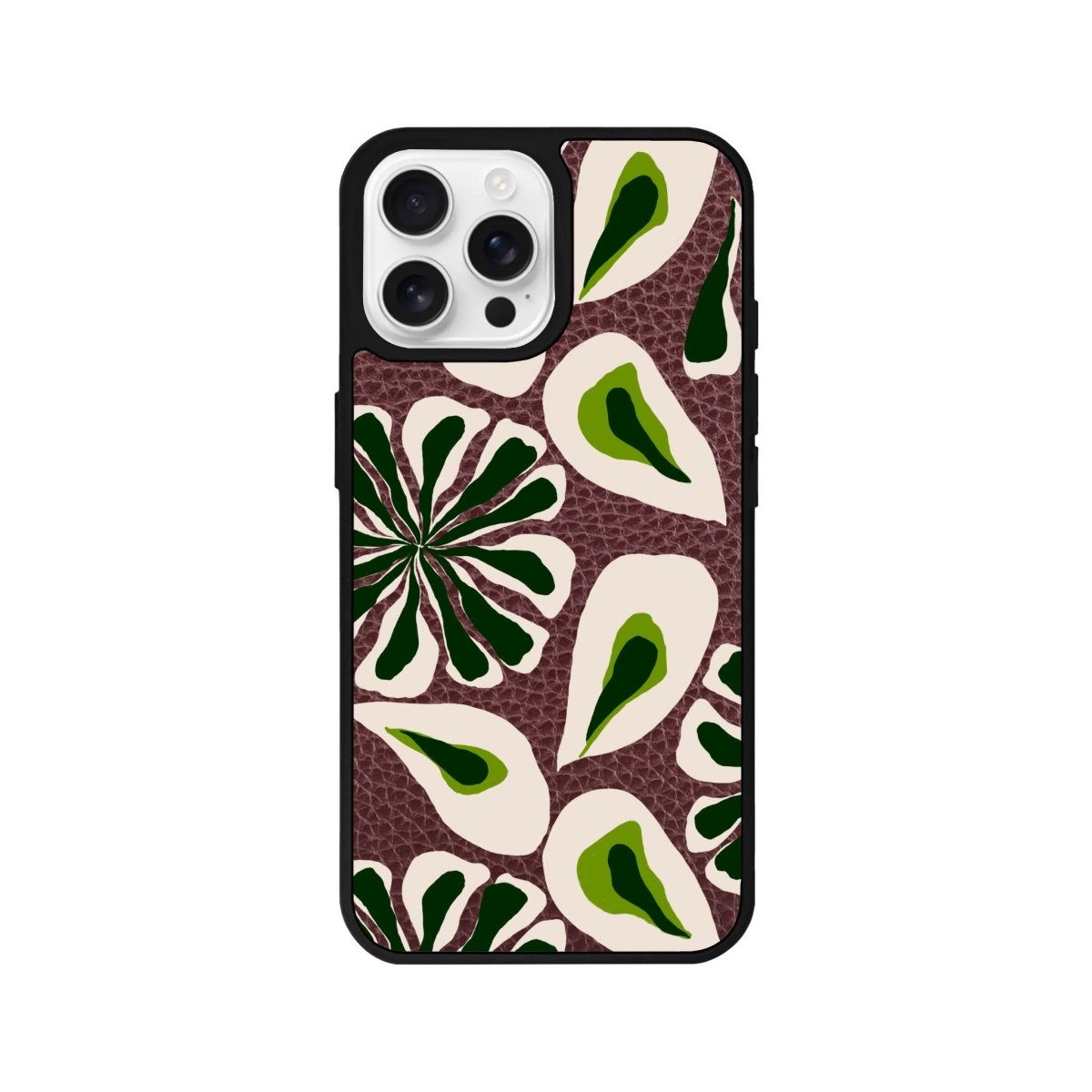 iPhone 16 Pro Leafs Leather Vegan Deri Telefon Kılıfı - SUMTHINCS