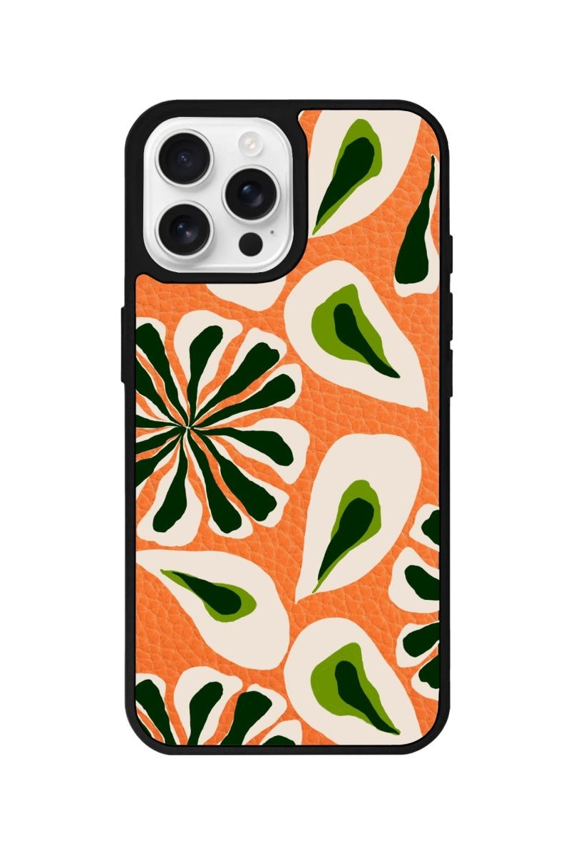 iPhone 16 Pro Leafs Leather Vegan Deri Telefon Kılıfı - SUMTHINCS