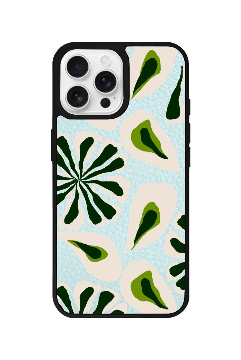 iPhone 16 Pro Leafs Leather Vegan Deri Telefon Kılıfı - SUMTHINCS