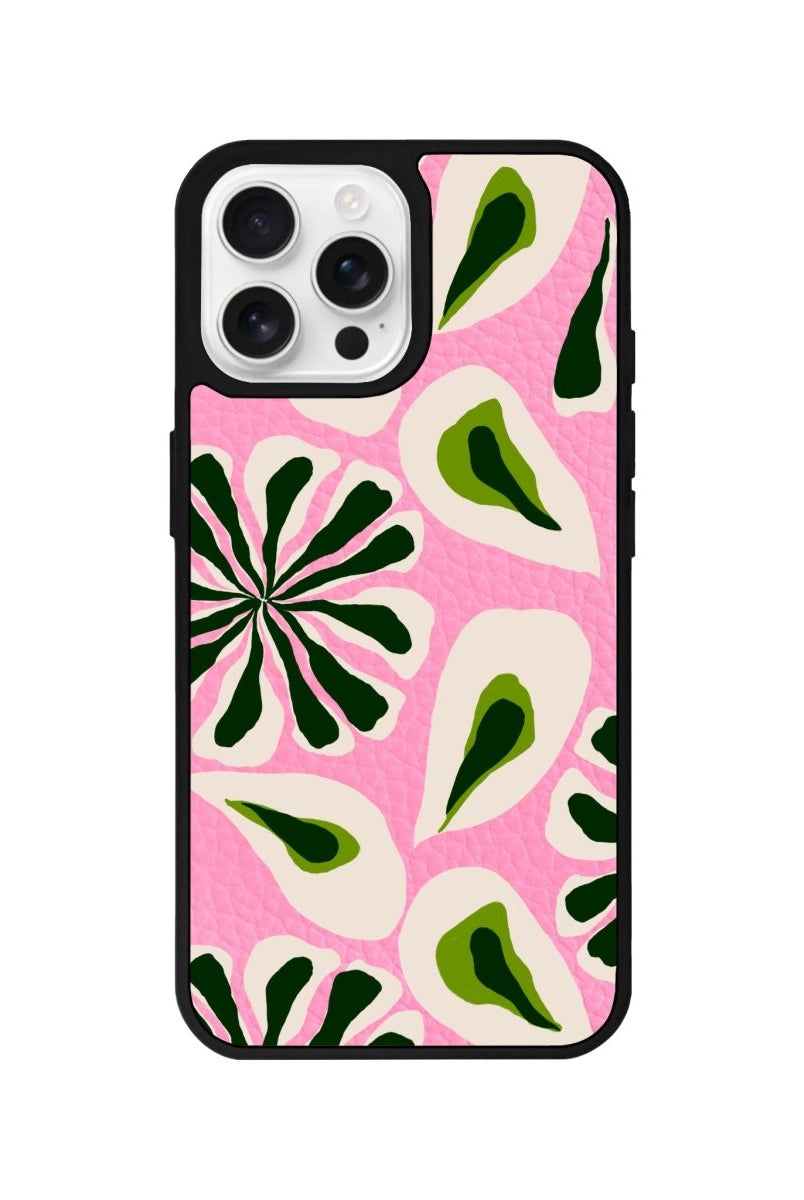 iPhone 16 Pro Leafs Leather Vegan Deri Telefon Kılıfı - SUMTHINCS