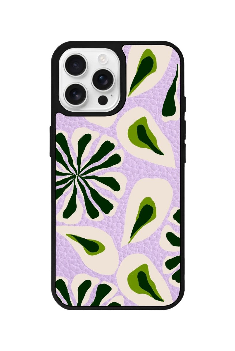 iPhone 16 Pro Leafs Leather Vegan Deri Telefon Kılıfı - SUMTHINCS