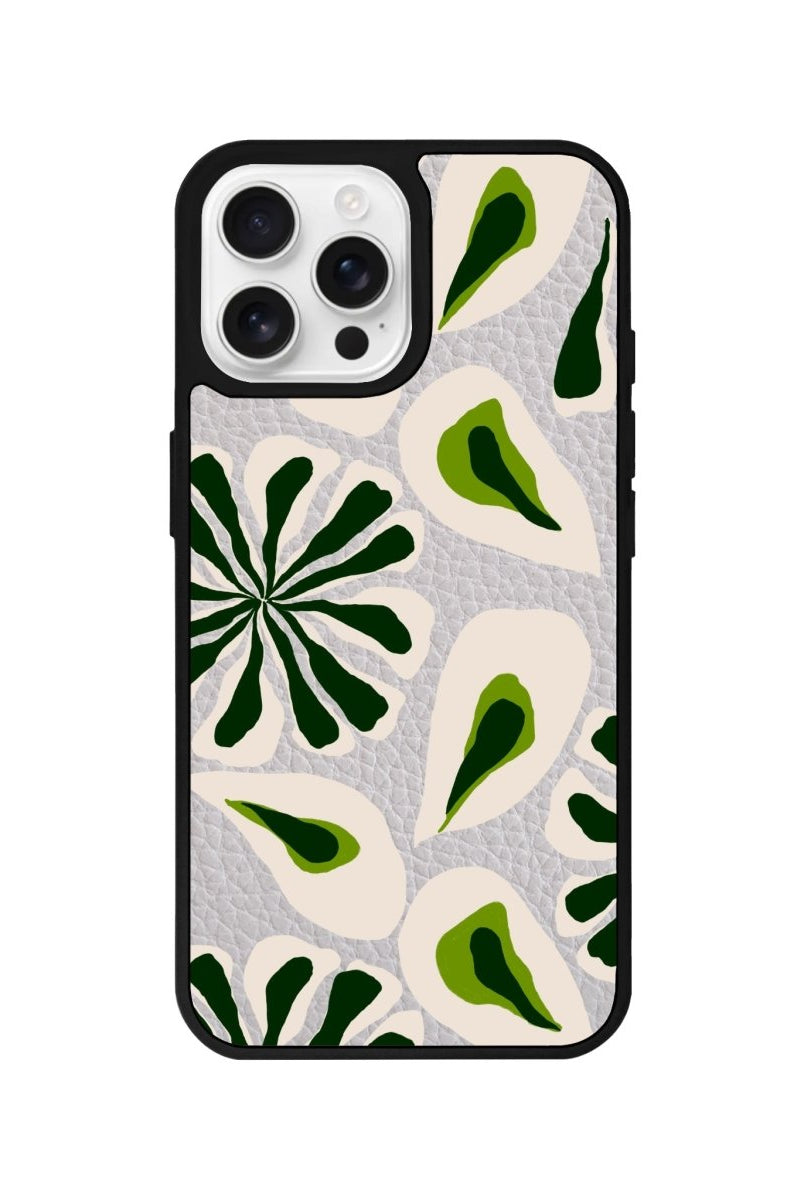 iPhone 16 Pro Leafs Leather Vegan Deri Telefon Kılıfı - SUMTHINCS