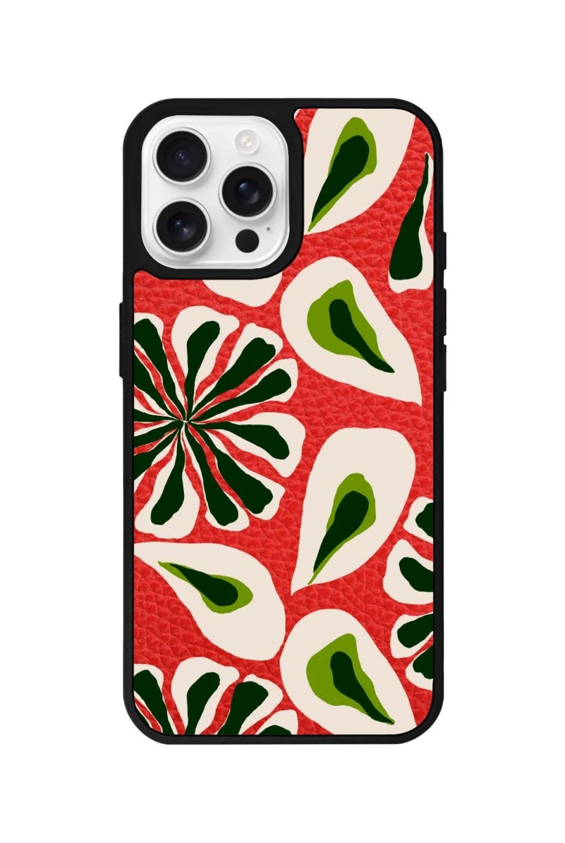 iPhone 16 Pro Leafs Leather Vegan Deri Telefon Kılıfı - SUMTHINCS