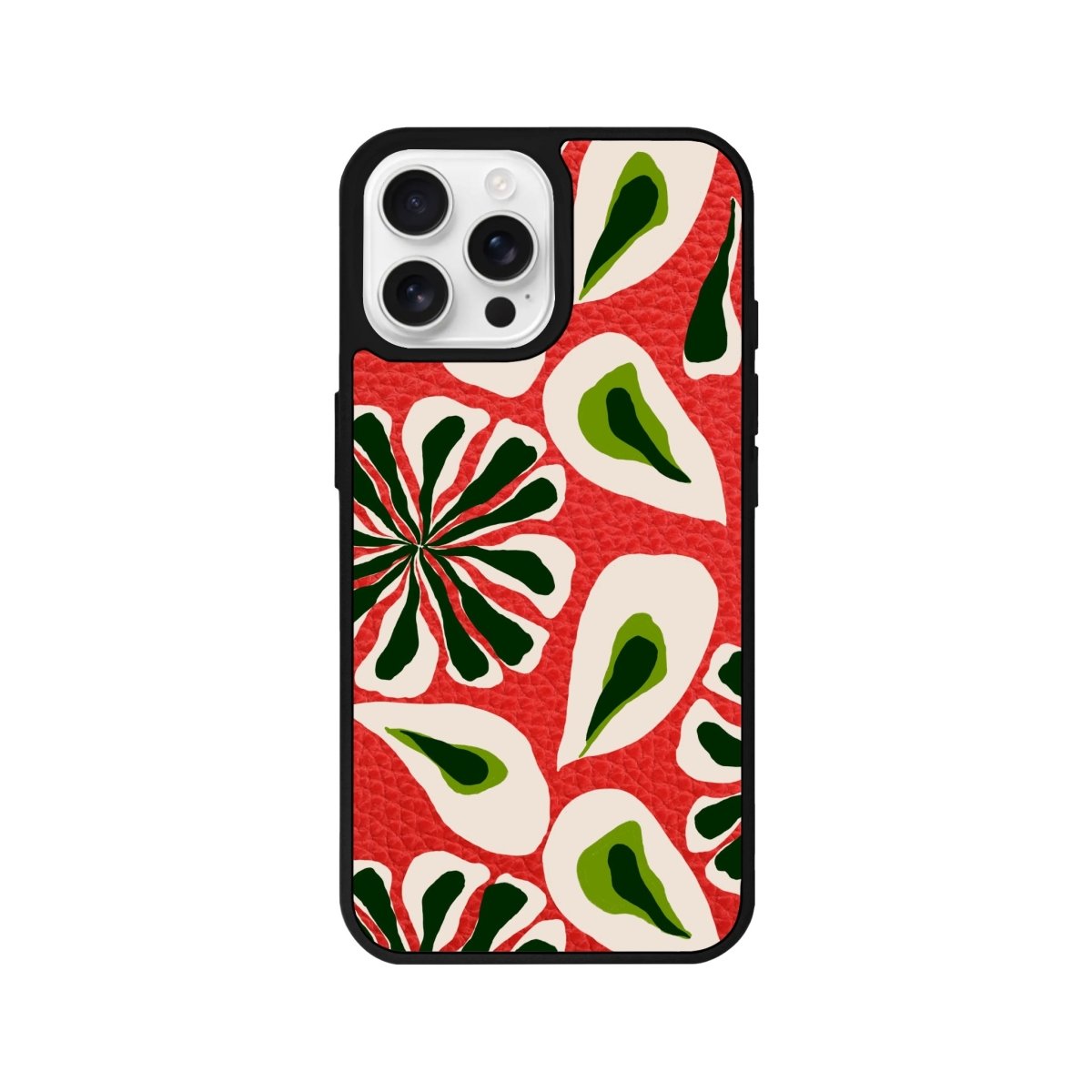 iPhone 16 Pro Leafs Leather Vegan Deri Telefon Kılıfı - SUMTHINCS