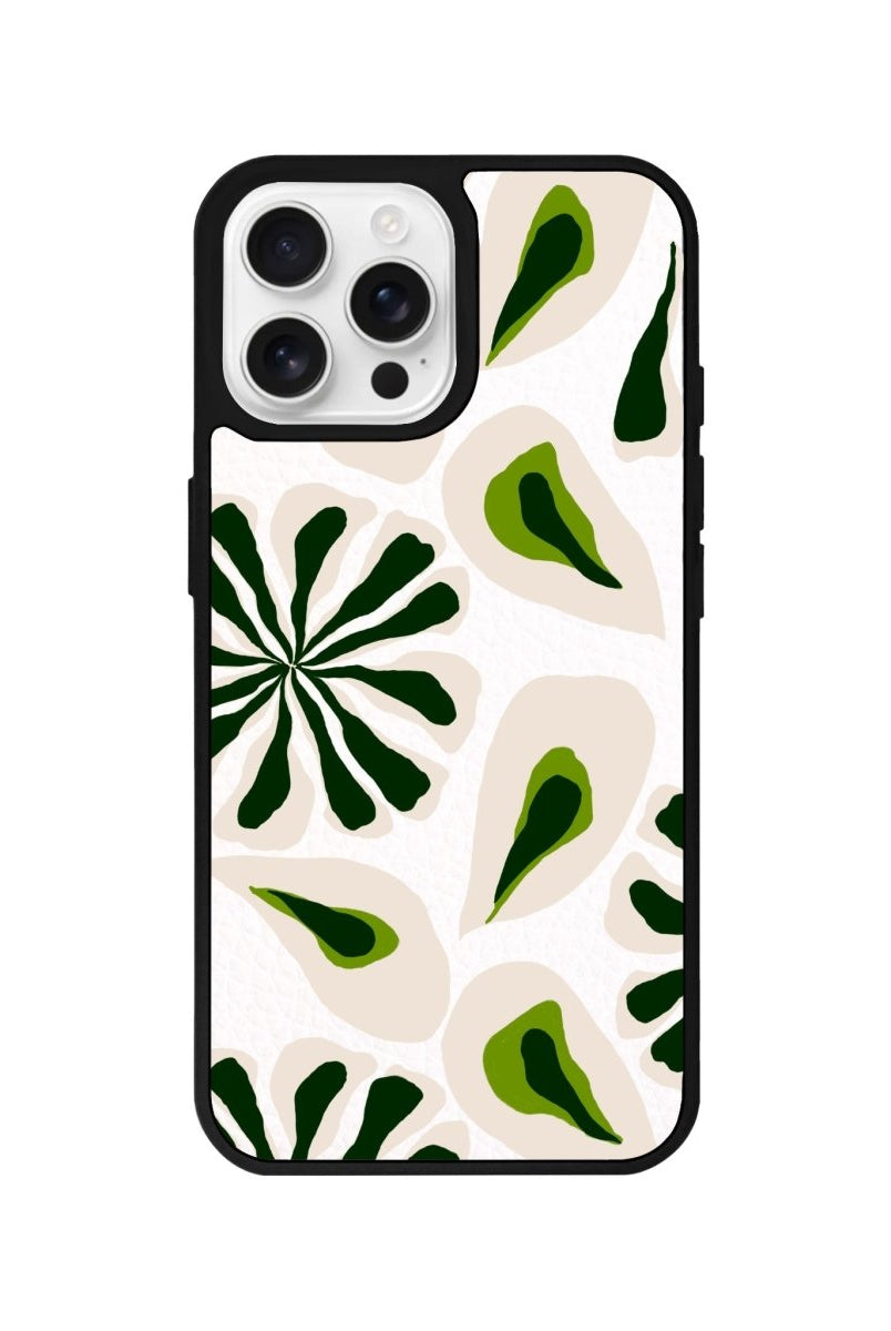 iPhone 16 Pro Leafs Leather Vegan Deri Telefon Kılıfı - SUMTHINCS