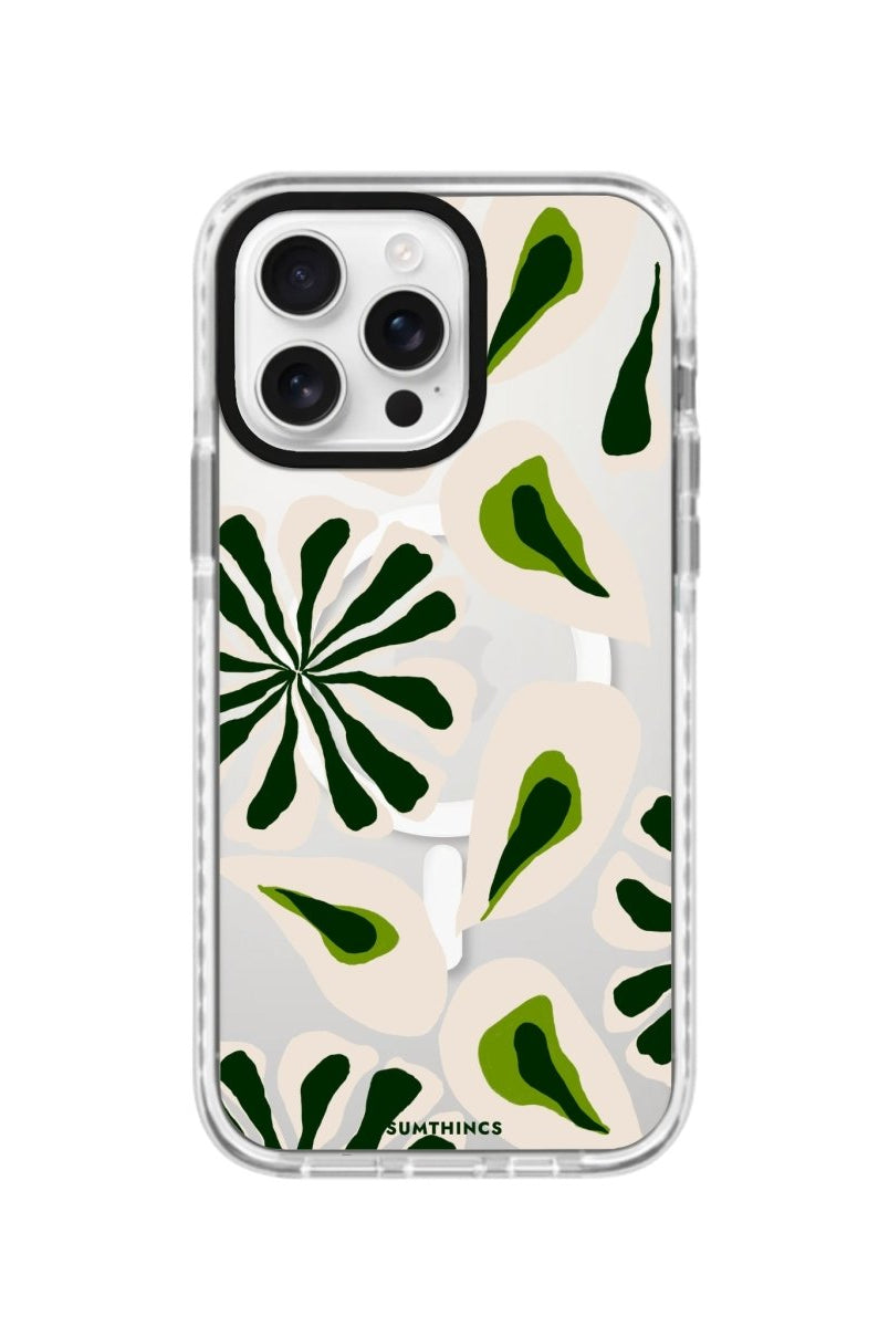 iPhone 16 Pro Leafs Magsafe Procase Şeffaf Telefon Kılıfı Beyaz Şeffaf - SUMTHINCS