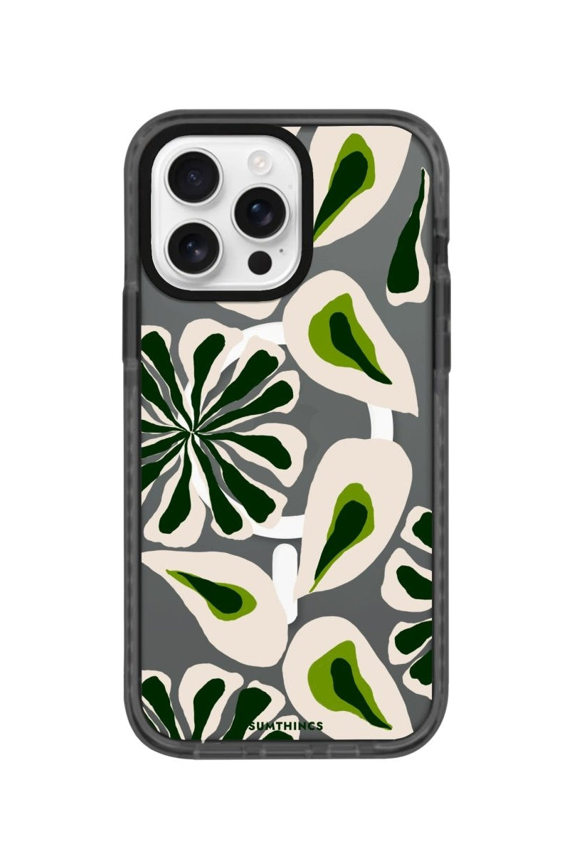 iPhone 16 Pro Leafs Magsafe Procase Şeffaf Telefon Kılıfı Antrasit - SUMTHINCS