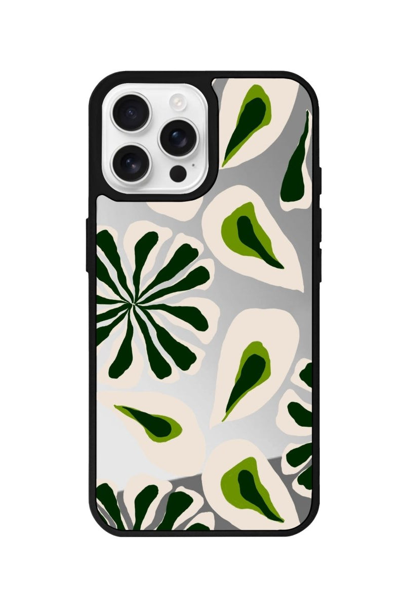 iPhone 16 Pro Leafs Mirror Aynalı Telefon Kılıfı Gümüş - SUMTHINCS