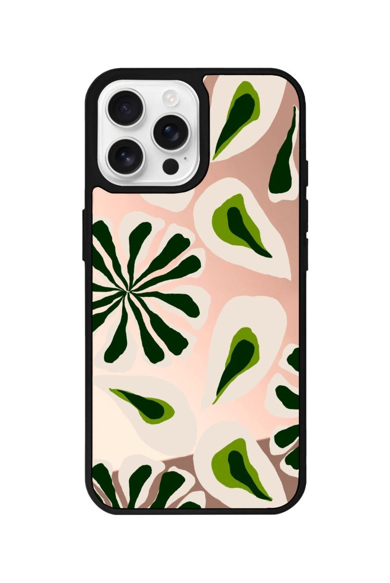 iPhone 16 Pro Leafs Mirror Aynalı Telefon Kılıfı Metalik Pembe - SUMTHINCS