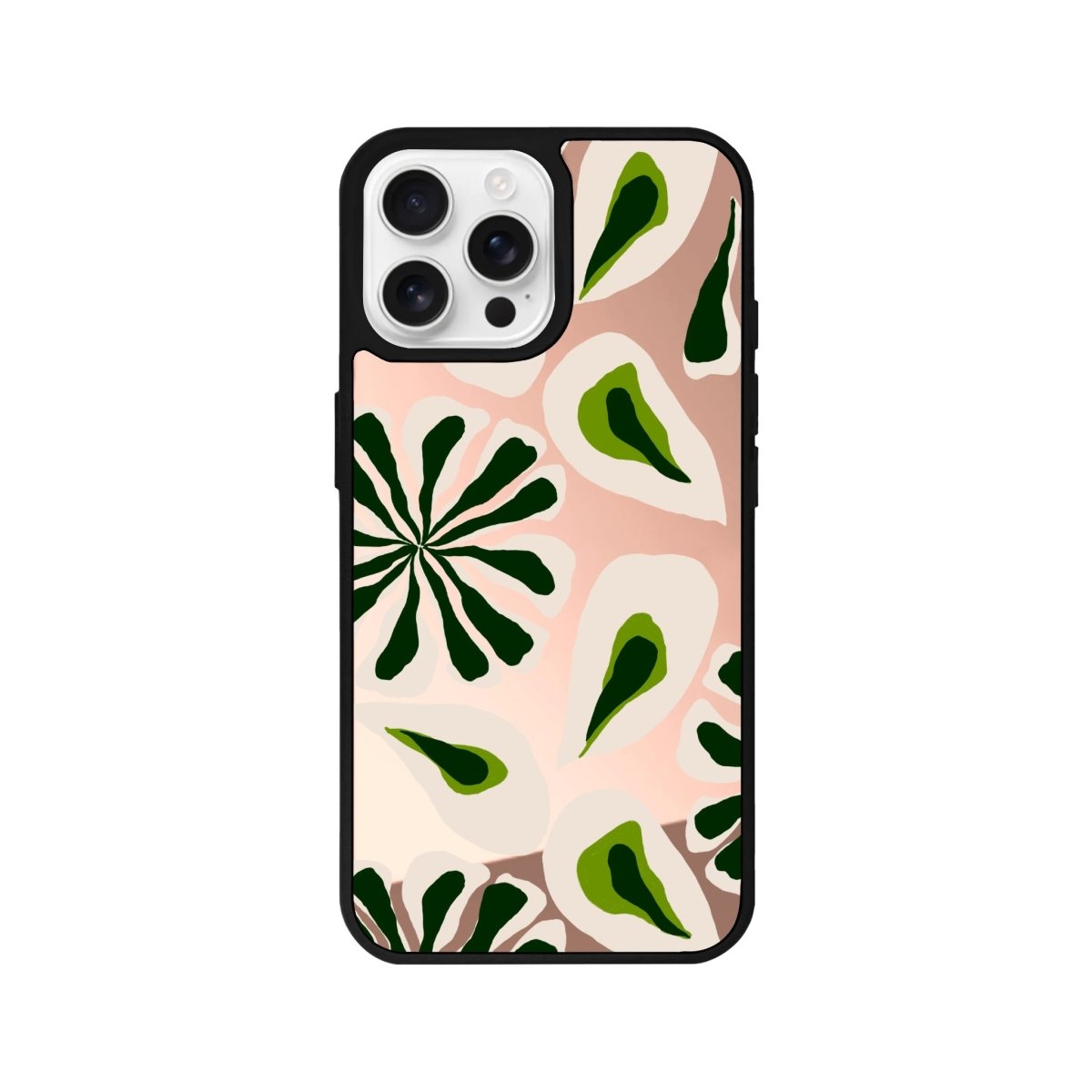 iPhone 16 Pro Leafs Mirror Aynalı Telefon Kılıfı Metalik Pembe - SUMTHINCS