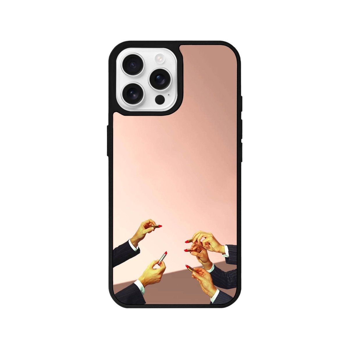 iPhone 16 Pro Lipstick Mirror Aynalı Telefon Kılıfı Metalik Pembe - SUMTHINCS