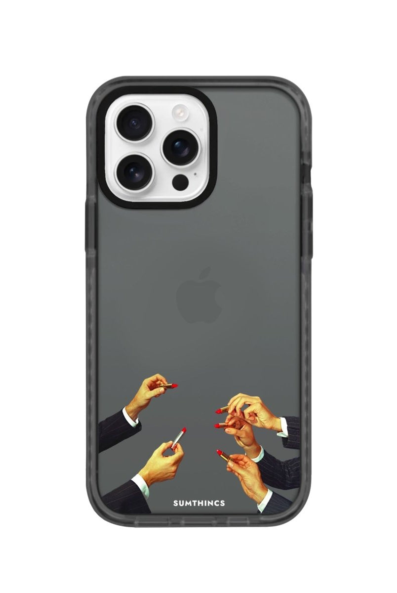 iPhone 16 Pro Lipstick Procase Şeffaf Telefon Kılıfı Antrasit - SUMTHINCS