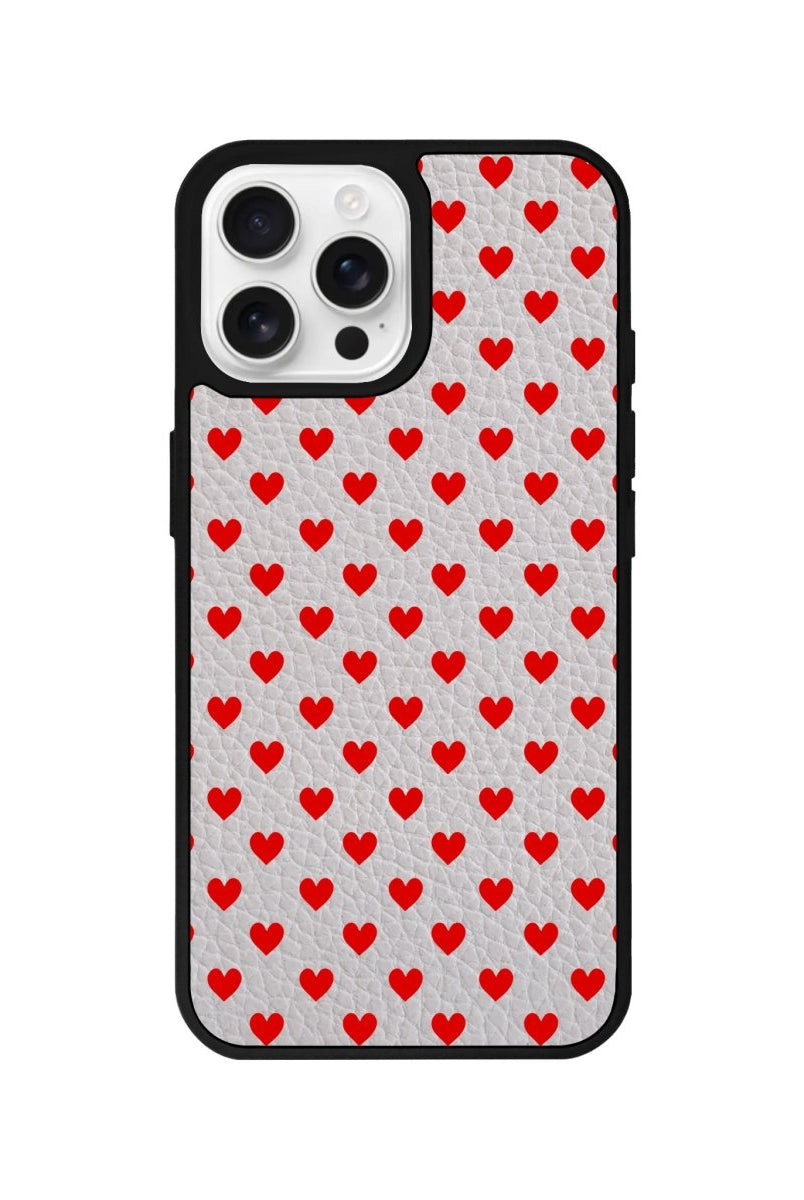 iPhone 16 Pro Little Hearts Leather Vegan Deri Telefon Kılıfı - SUMTHINCS