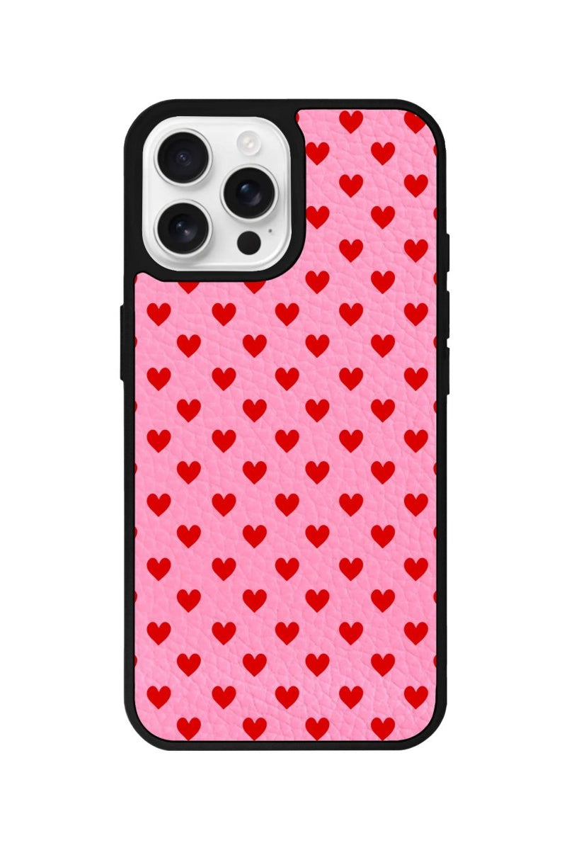 iPhone 16 Pro Little Hearts Leather Vegan Deri Telefon Kılıfı - SUMTHINCS