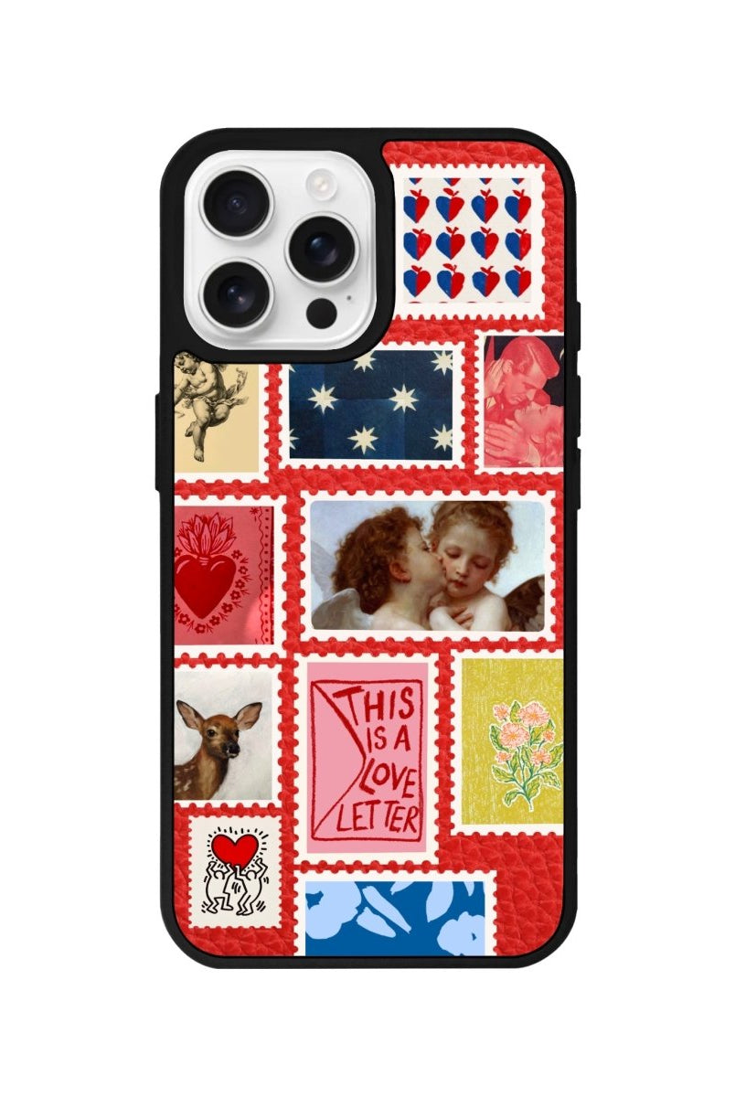 iPhone 16 Pro Love Letter Leather Vegan Deri Telefon Kılıfı - SUMTHINCS