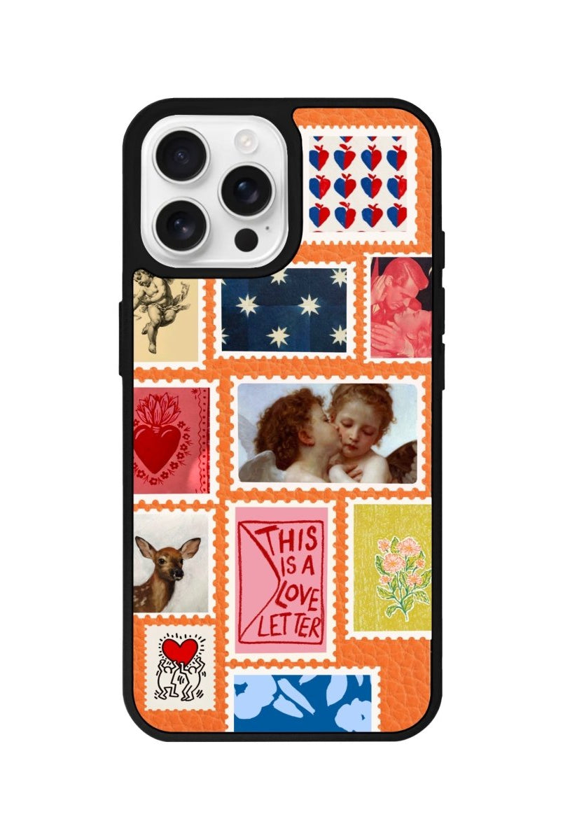 iPhone 16 Pro Love Letter Leather Vegan Deri Telefon Kılıfı - SUMTHINCS