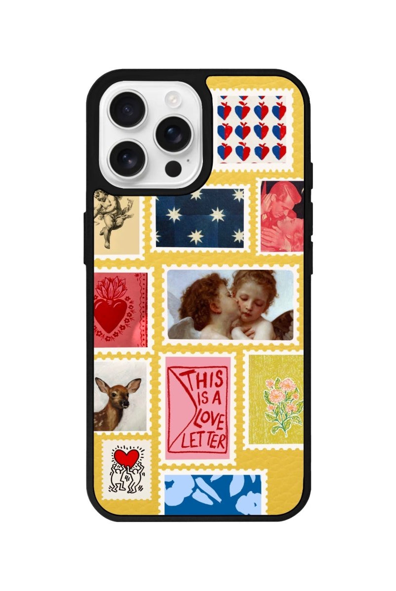 iPhone 16 Pro Love Letter Leather Vegan Deri Telefon Kılıfı - SUMTHINCS