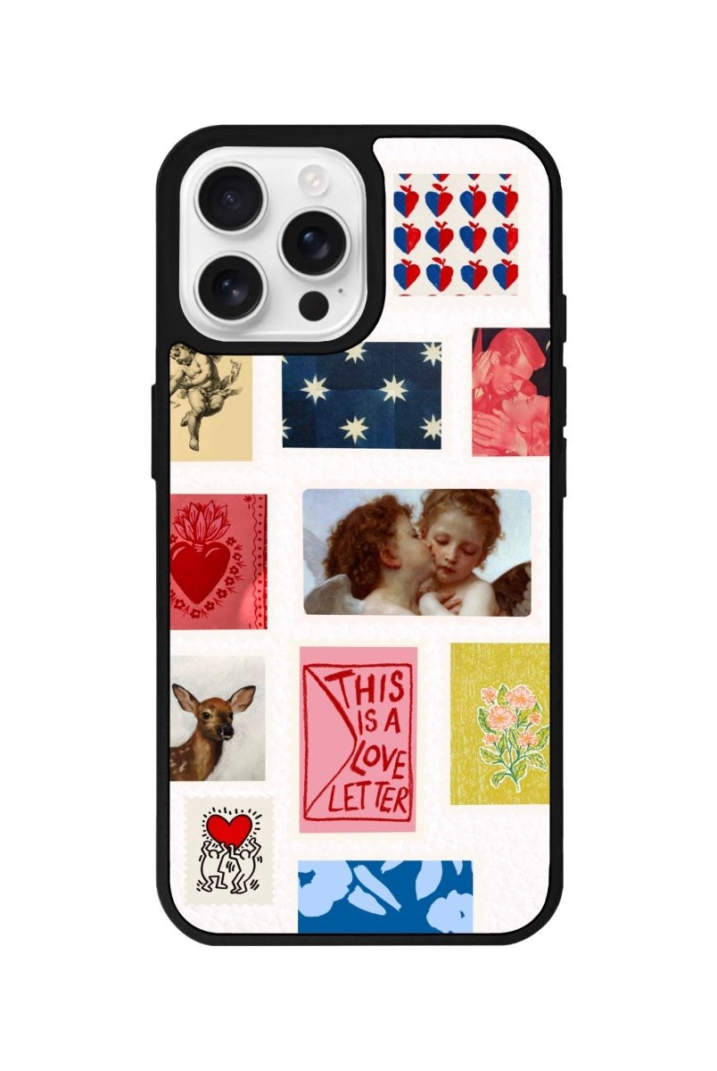 iPhone 16 Pro Love Letter Leather Vegan Deri Telefon Kılıfı - SUMTHINCS