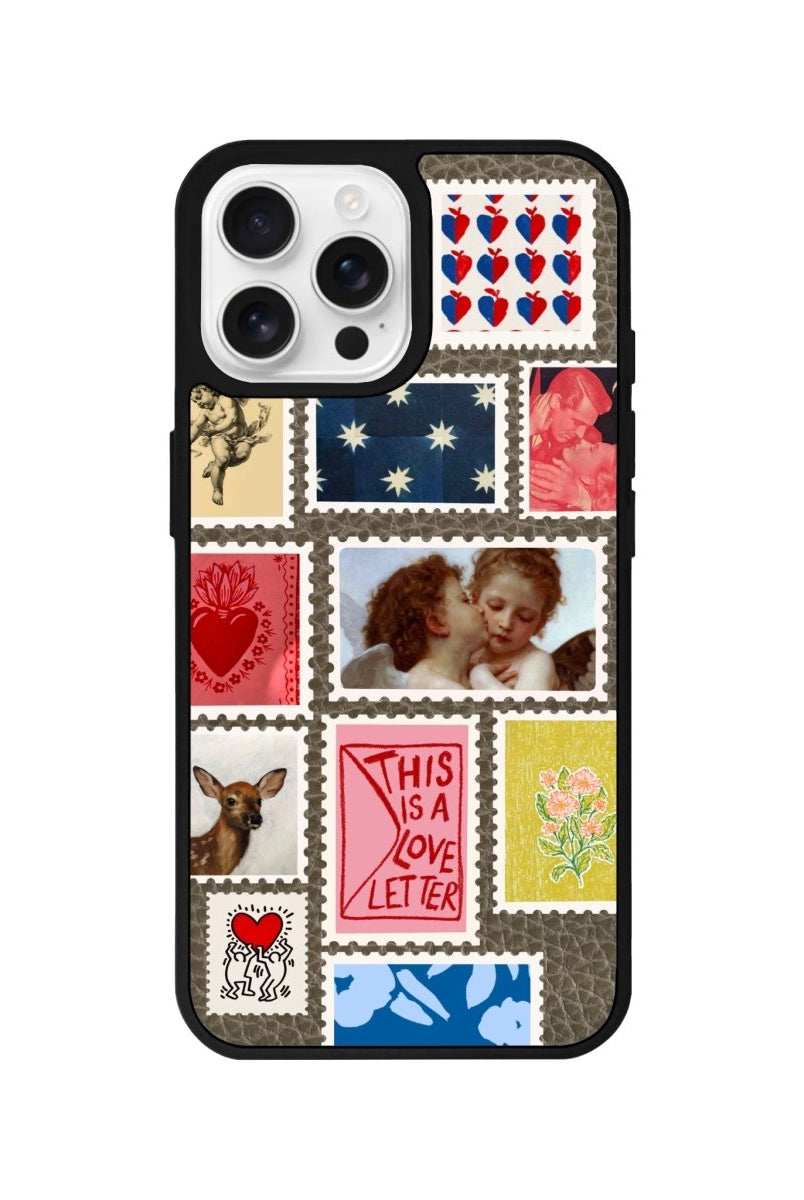 iPhone 16 Pro Love Letter Leather Vegan Deri Telefon Kılıfı - SUMTHINCS