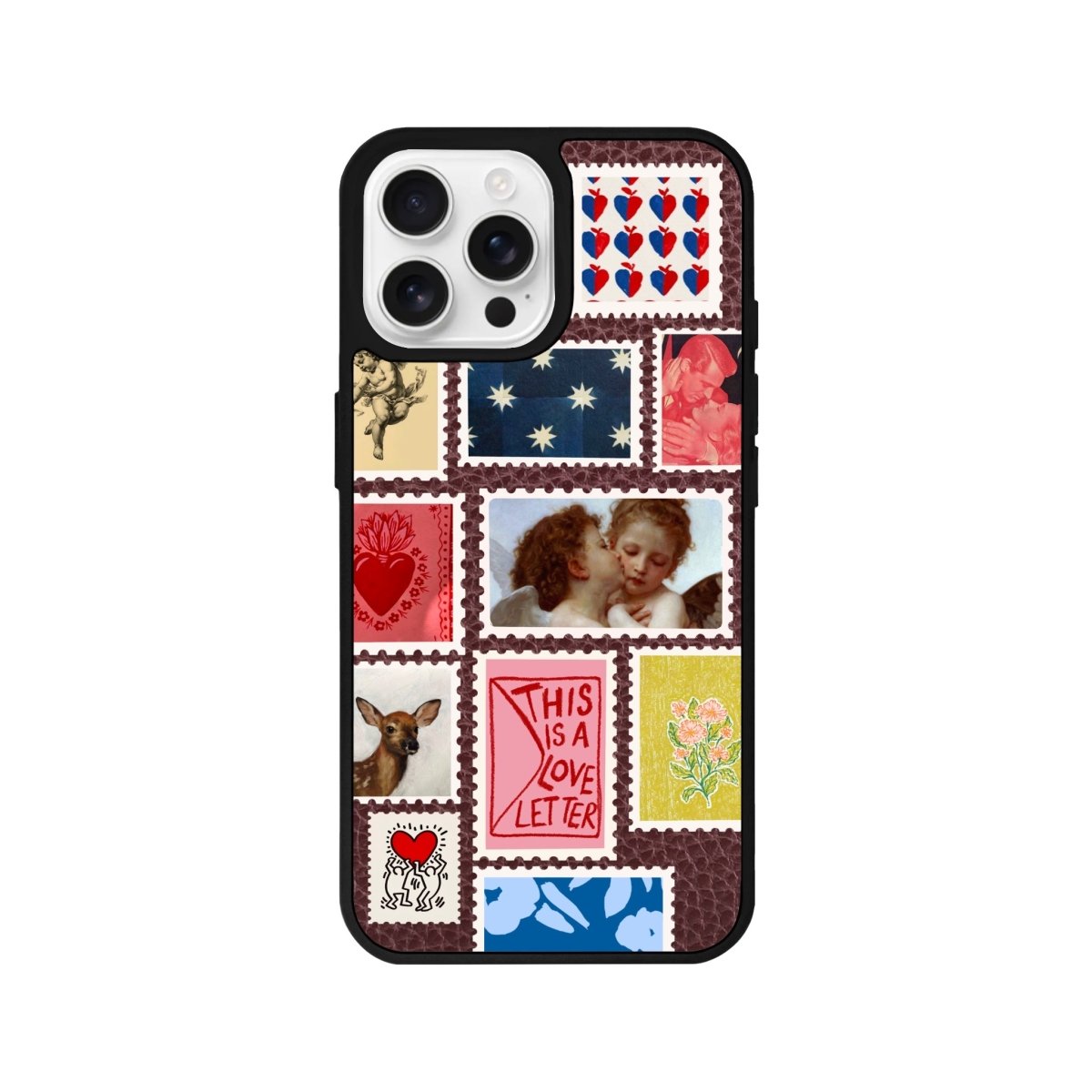 iPhone 16 Pro Love Letter Leather Vegan Deri Telefon Kılıfı Bordo - SUMTHINCS