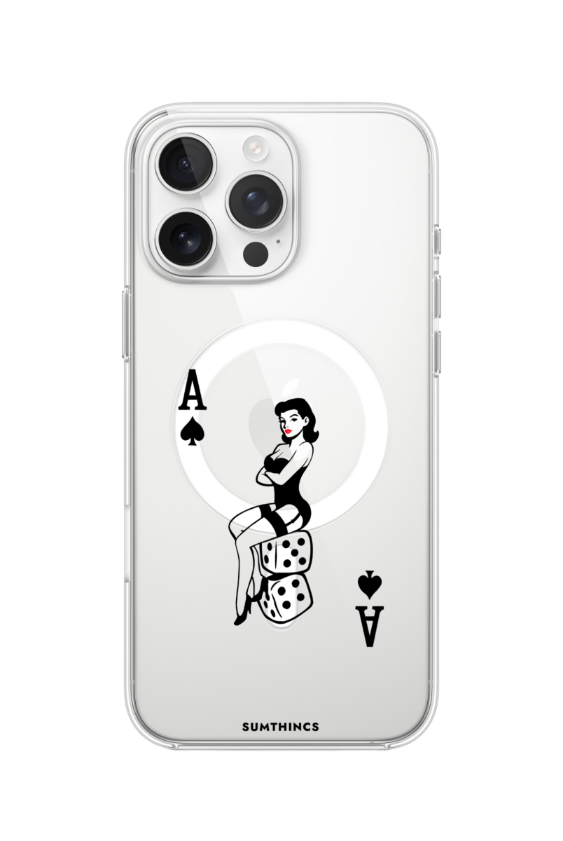 iPhone 16 Pro Max Ace Queen Clear Magsafe Şeffaf Telefon Kılıfı - SUMTHINCS