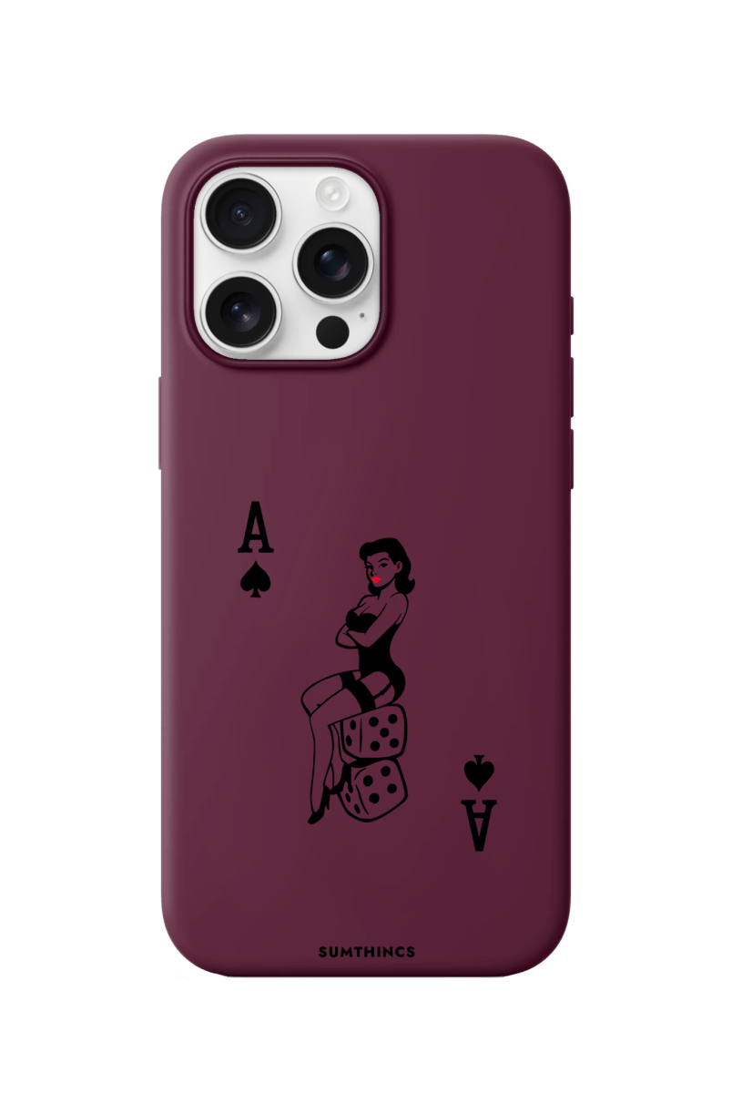 iPhone 16 Pro Max Ace Queen Premium Telefon Kılıfı Bordo - SUMTHINCS