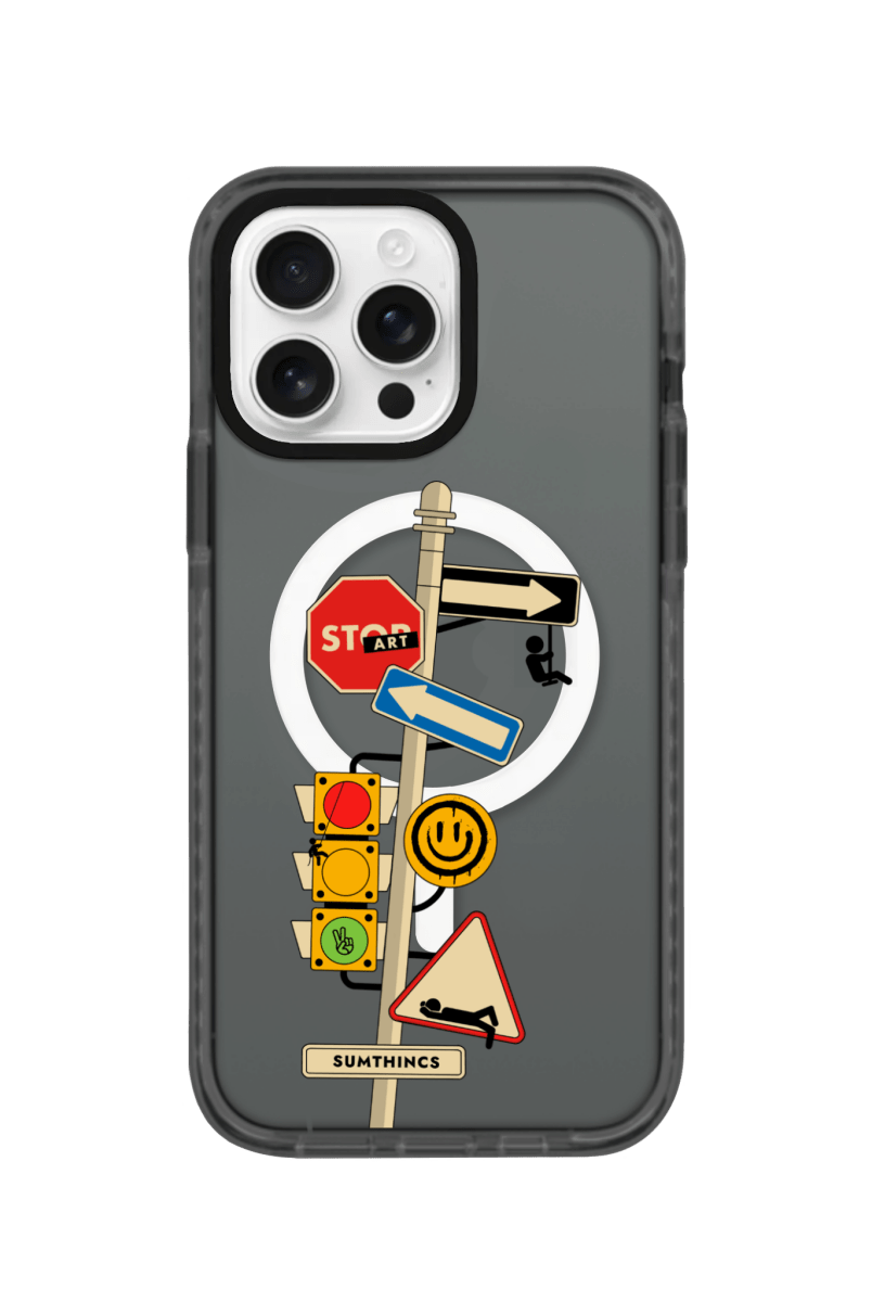 iPhone 16 Pro Max Crossroad Magsafe Procase Şeffaf Telefon Kılıfı Antrasit - SUMTHINCS