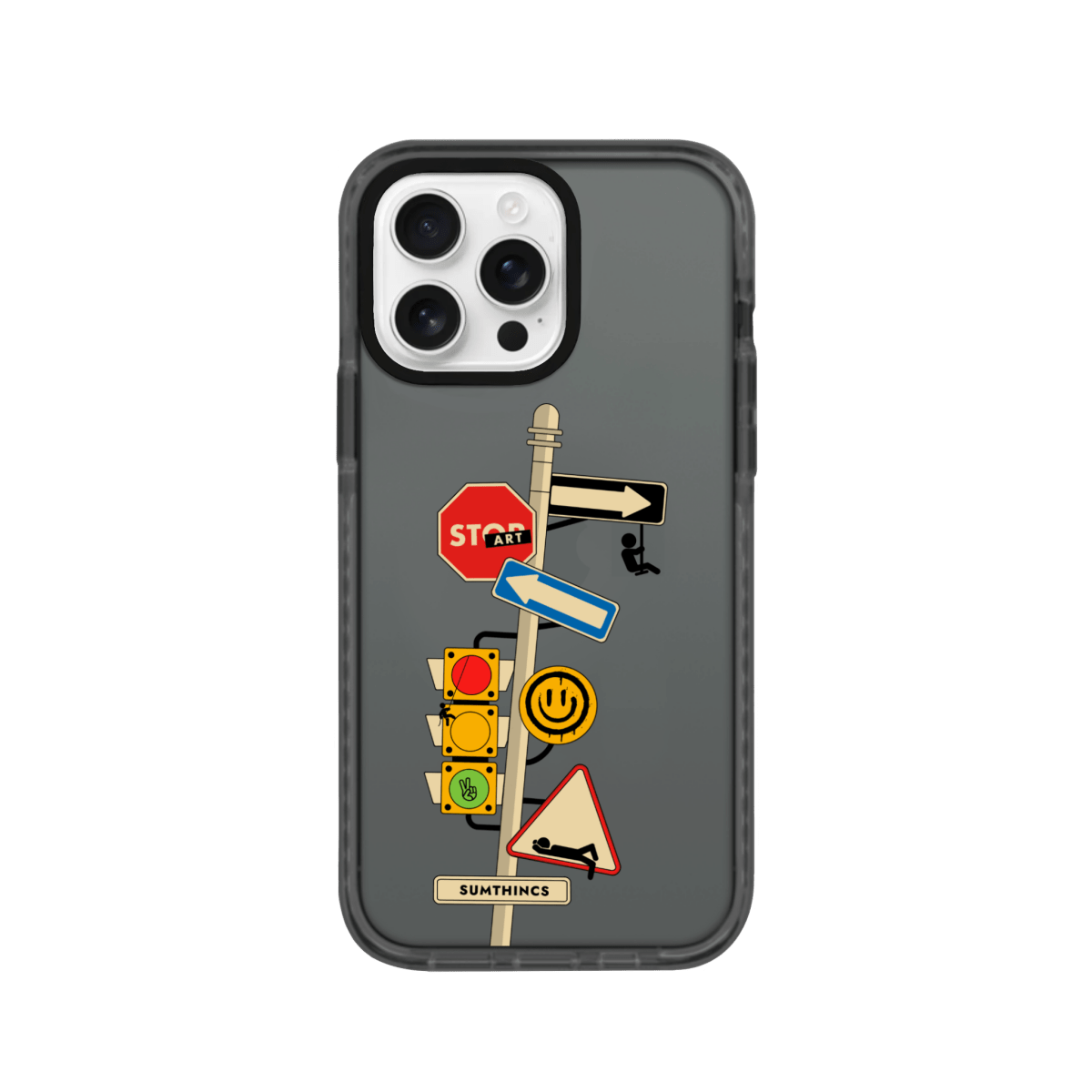 iPhone 16 Pro Max Crossroad Procase Şeffaf Telefon Kılıfı Antrasit - SUMTHINCS