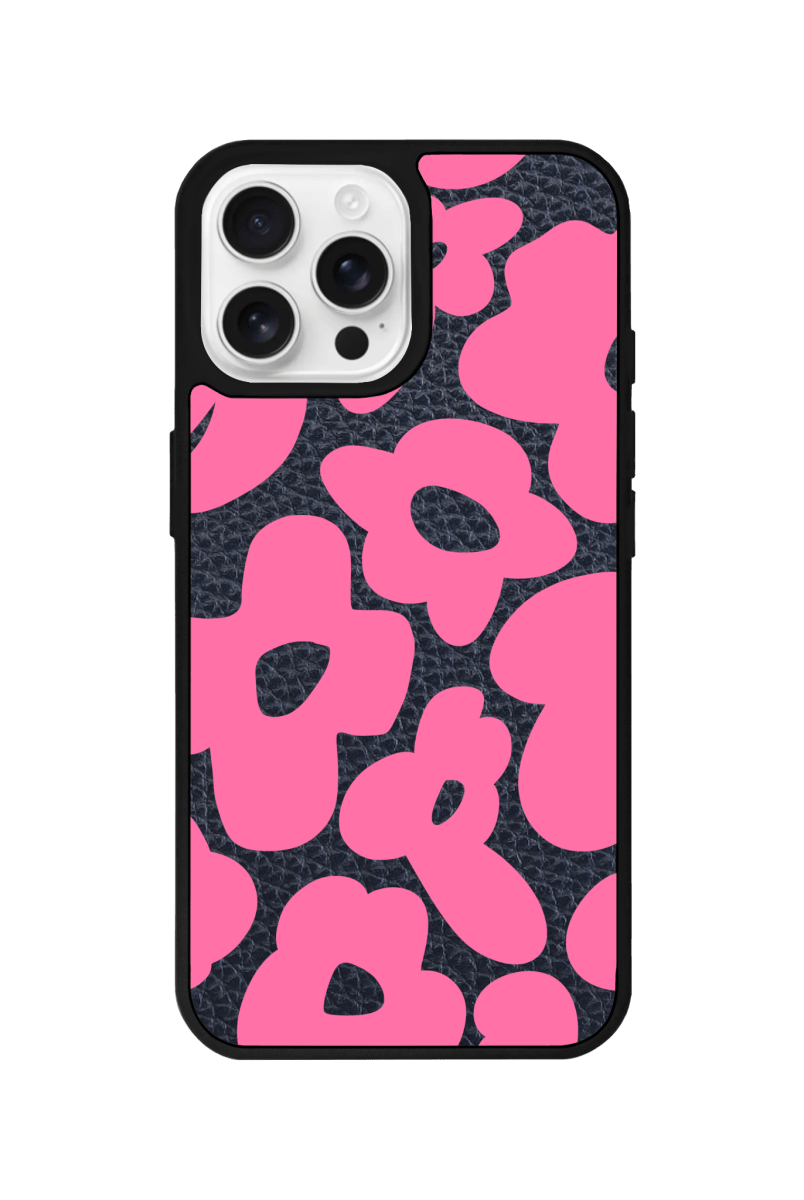 iPhone 16 Pro Max Daisy Pop Leather Deri Telefon Kılıfı Bordo - SUMTHINCS