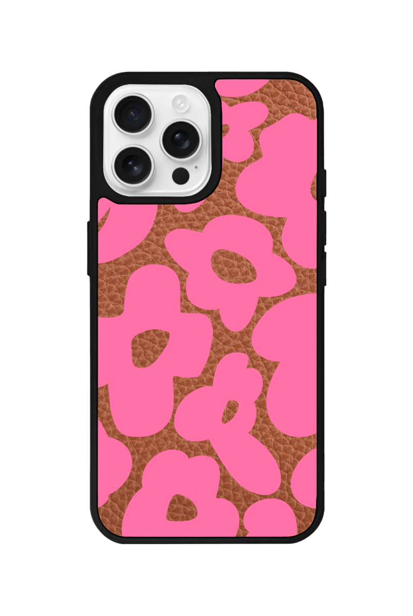 iPhone 16 Pro Max Daisy Pop Leather Deri Telefon Kılıfı Kahverengi - SUMTHINCS