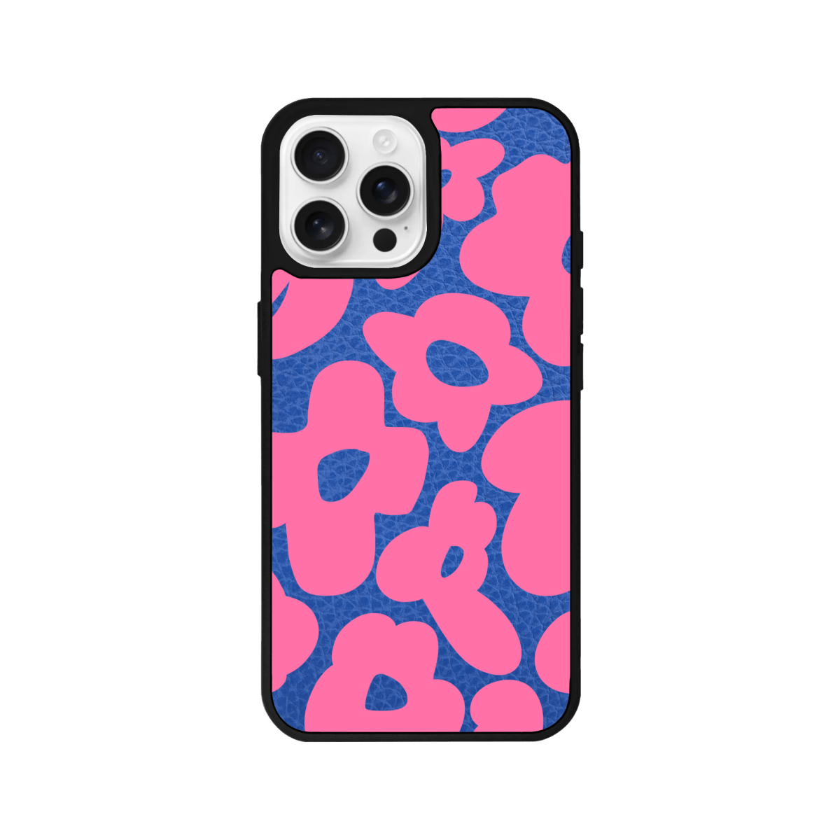 iPhone 16 Pro Max Daisy Pop Leather Deri Telefon Kılıfı Mavi - SUMTHINCS