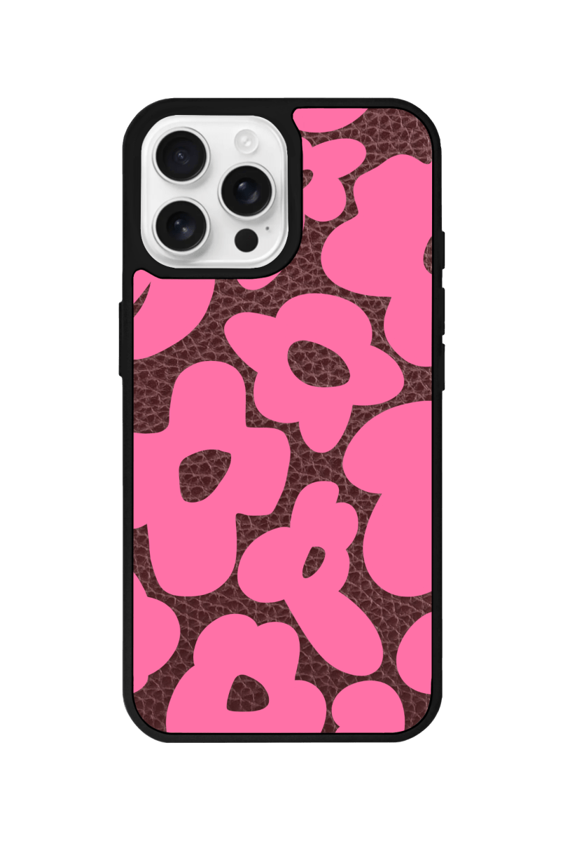 iPhone 16 Pro Max Daisy Pop Leather Deri Telefon Kılıfı Kahverengi - SUMTHINCS