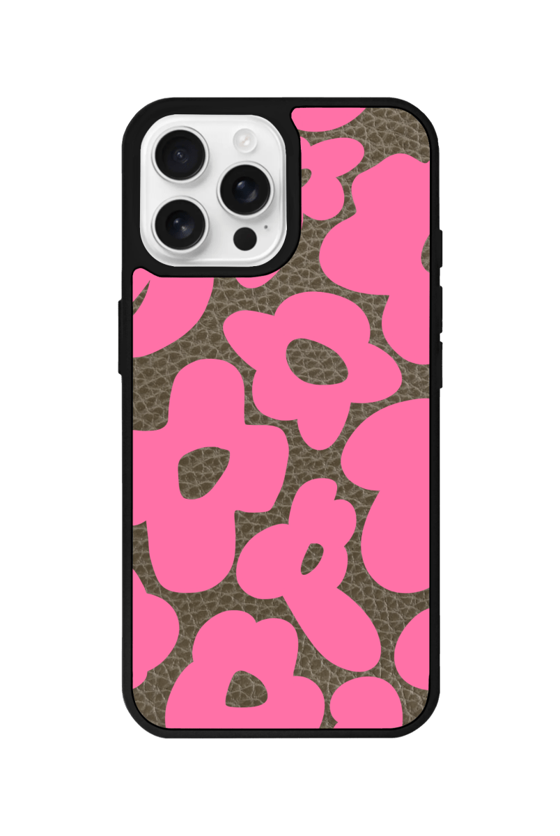 iPhone 16 Pro Max Daisy Pop Leather Deri Telefon Kılıfı Haki - SUMTHINCS