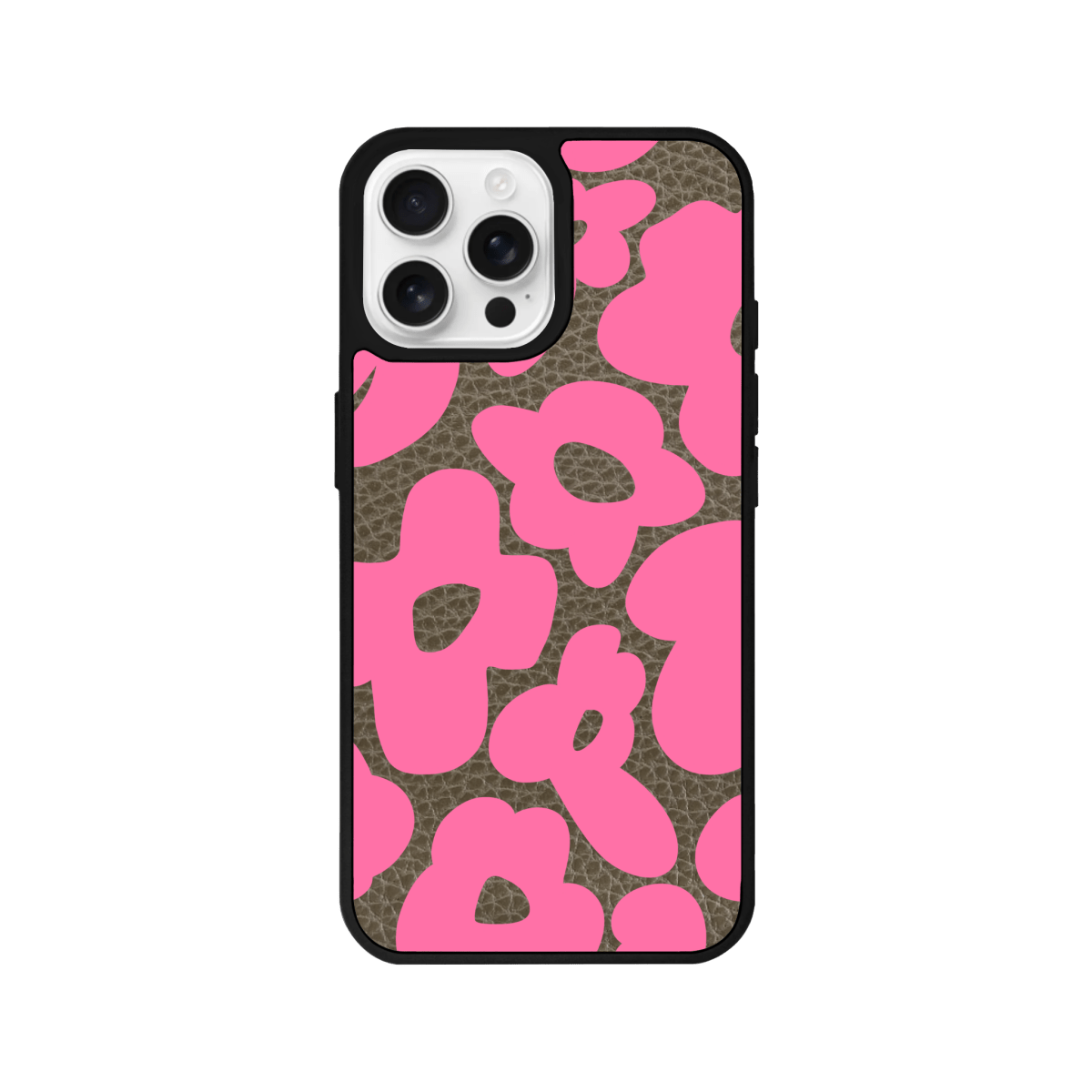 iPhone 16 Pro Max Daisy Pop Leather Deri Telefon Kılıfı Haki - SUMTHINCS