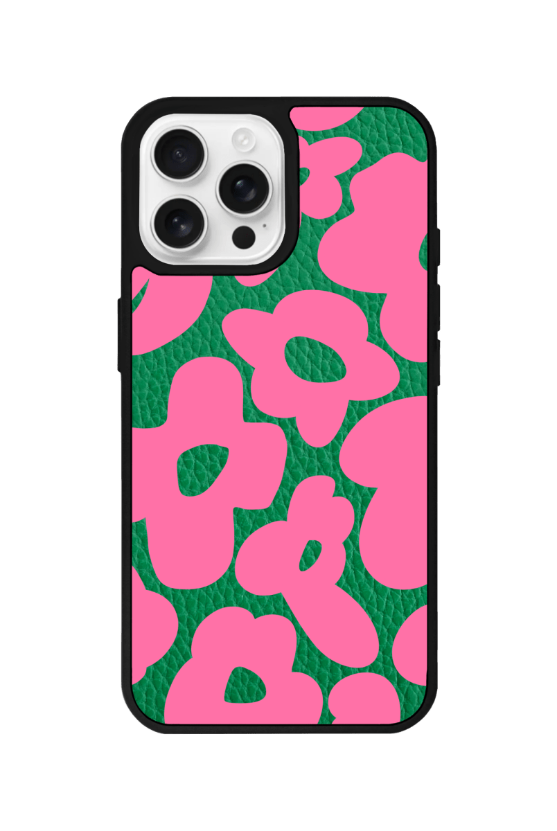 iPhone 16 Pro Max Daisy Pop Leather Deri Telefon Kılıfı Yeşil - SUMTHINCS