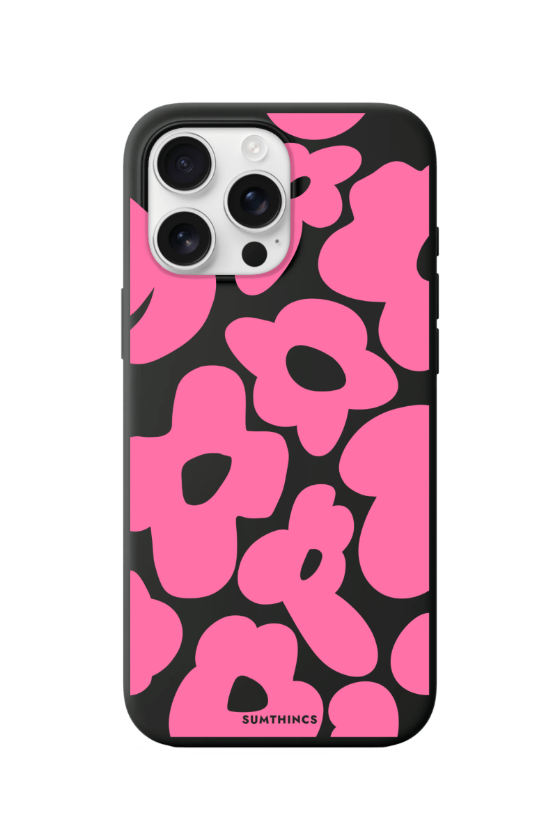 iPhone 16 Pro Max Daisy Pop Premium Telefon Kılıfı Siyah - SUMTHINCS