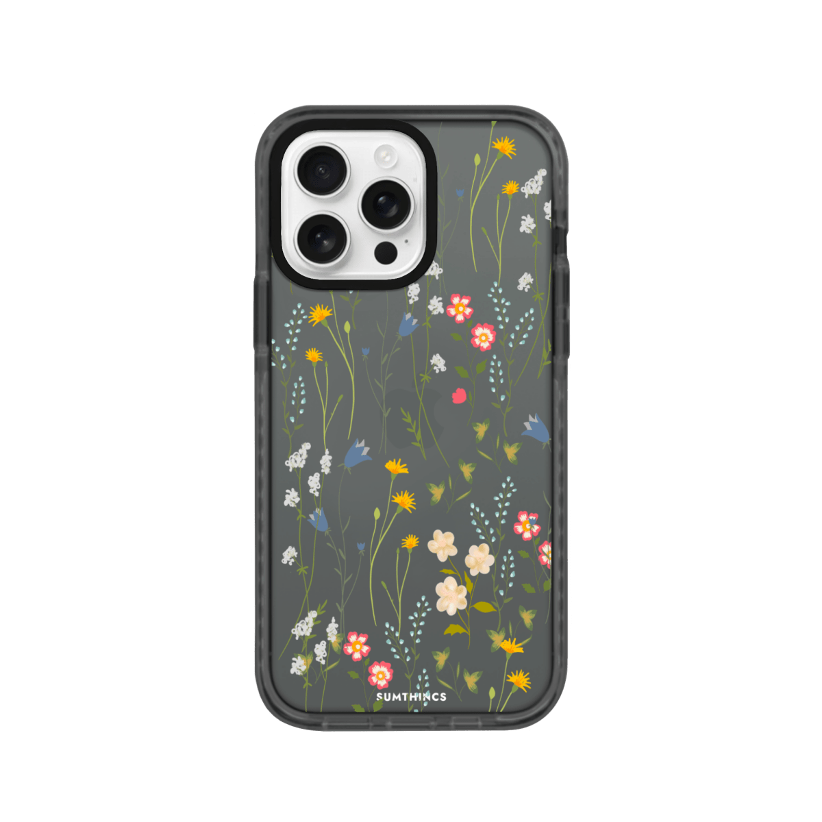 iPhone 16 Pro Max Eternal Garden Procase Şeffaf Telefon Kılıfı Antrasit - SUMTHINCS