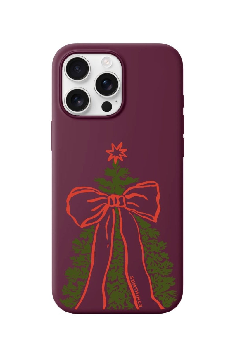 iPhone 16 Pro Max Festive Ribbon Premium Telefon Kılıfı Bordo - SUMTHINCS