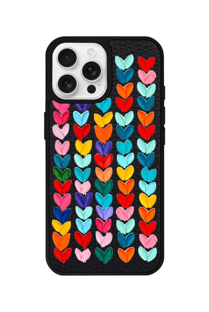 iPhone 16 Pro Max Lovestorm Leather Vegan Deri Telefon Kılıfı Siyah - SUMTHINCS