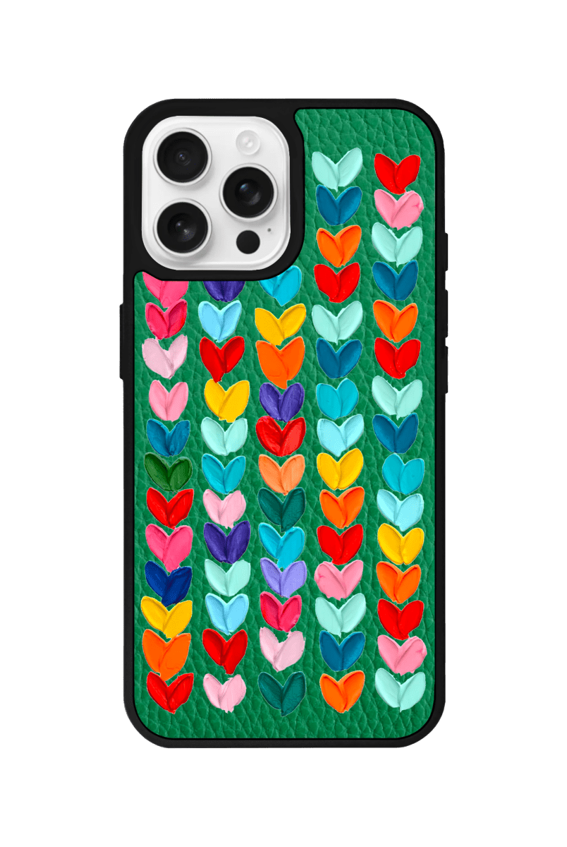 iPhone 16 Pro Max Lovestorm Leather Vegan Deri Telefon Kılıfı Yeşil - SUMTHINCS